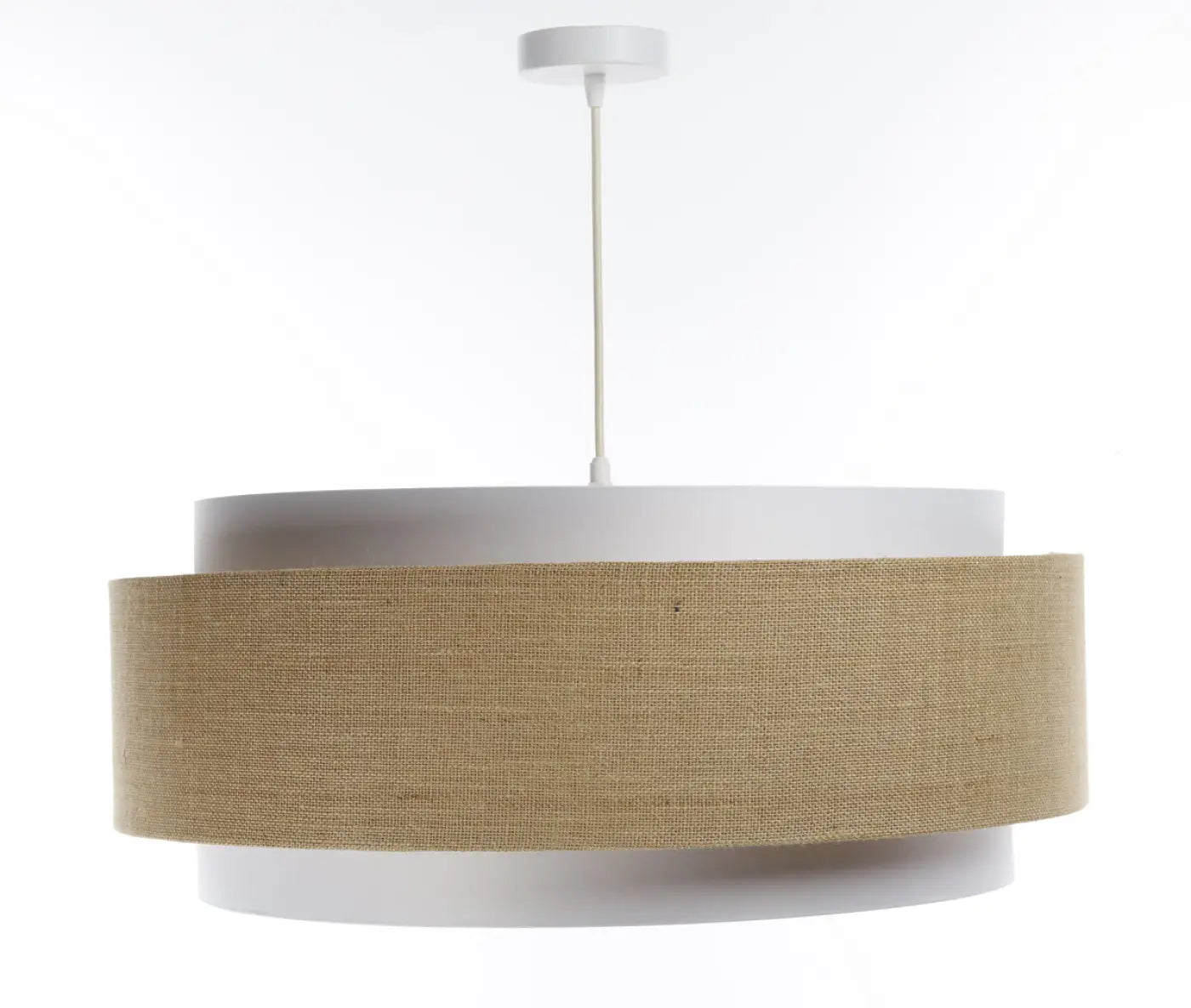 Suspension Luminaire Chic en Tissu - Doblo Classic (Blanc/Beige/Ecru)