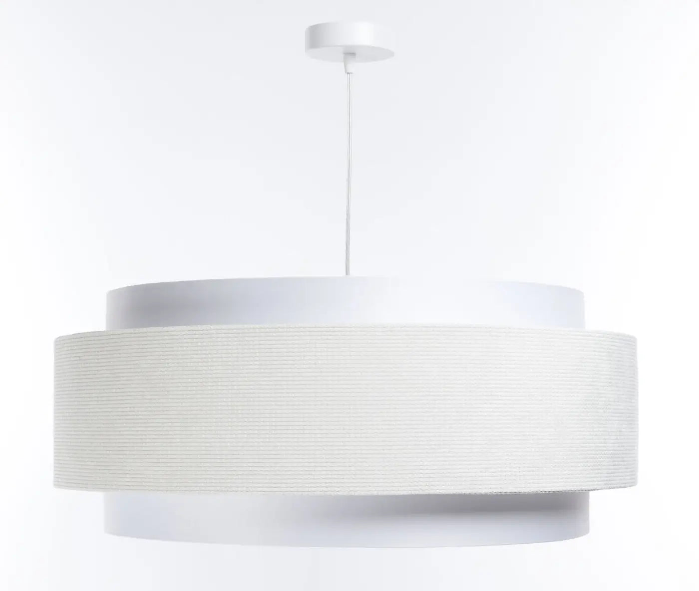 Suspension Luminaire en Tissu - Doblo Classic (Blanc/Crème)
