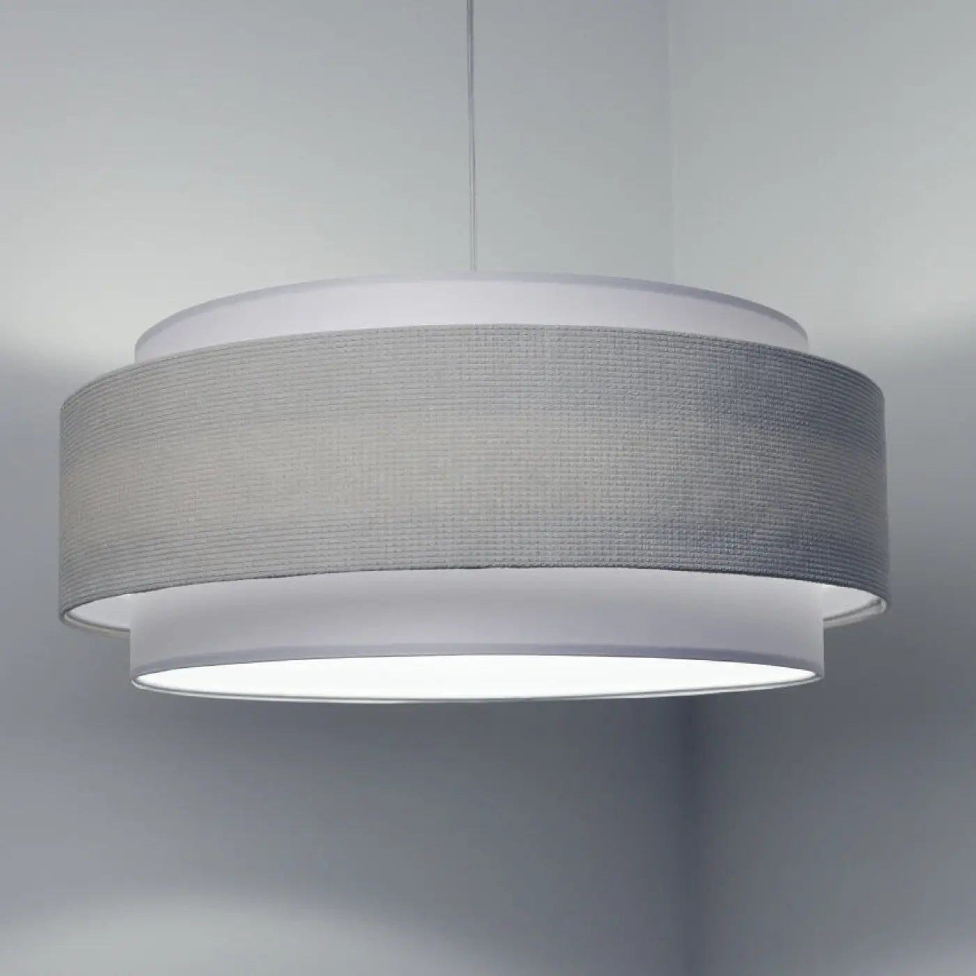 Suspension Luminaire en Tissu - Doblo Classic (Blanc/Crème)