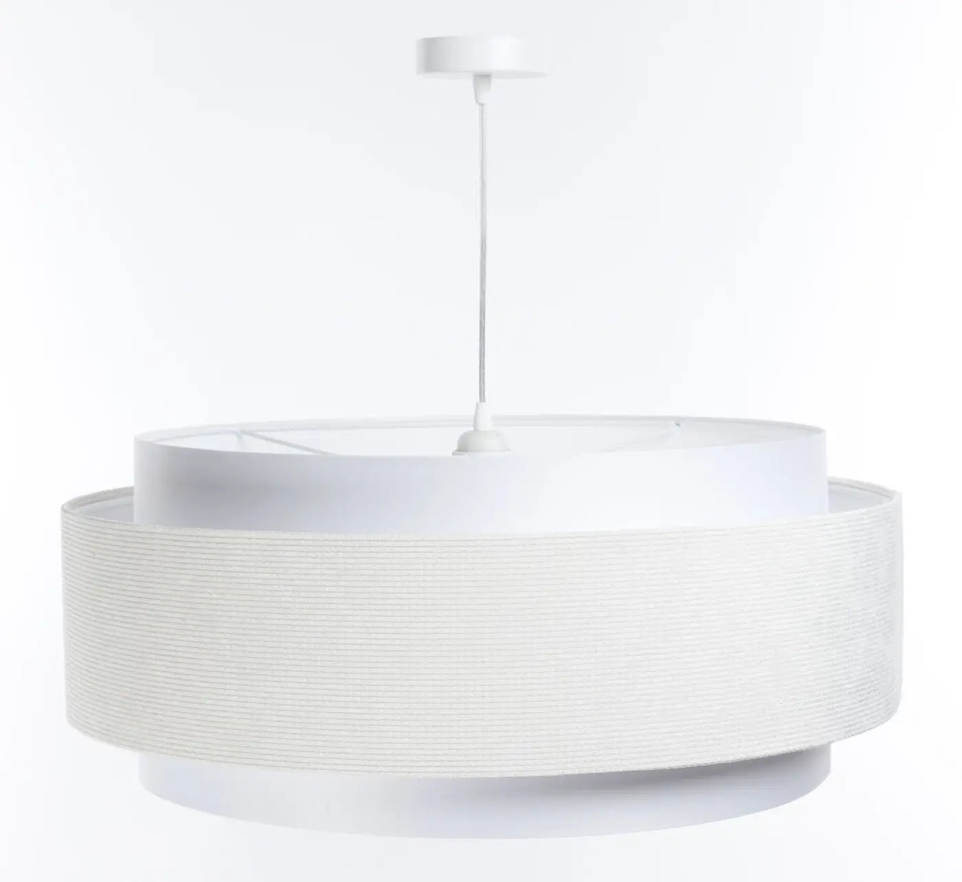 Suspension Luminaire en Tissu - Doblo Classic (Blanc/Crème)