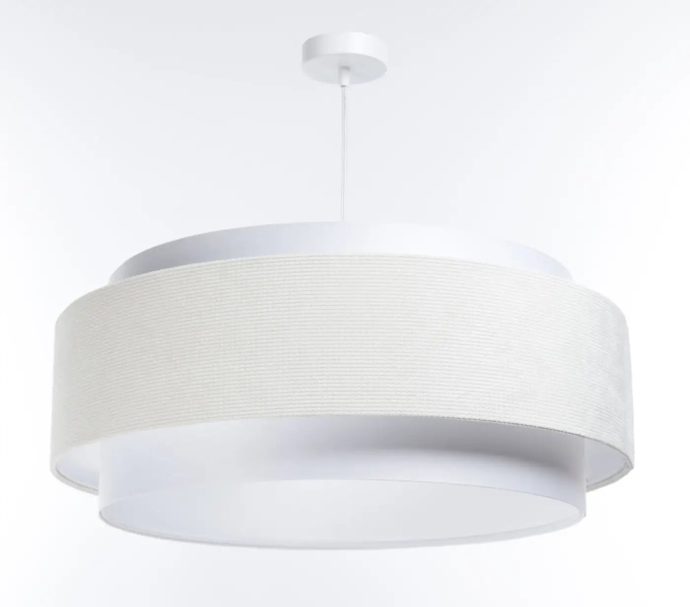 Suspension Luminaire en Tissu - Doblo Classic (Blanc/Crème)