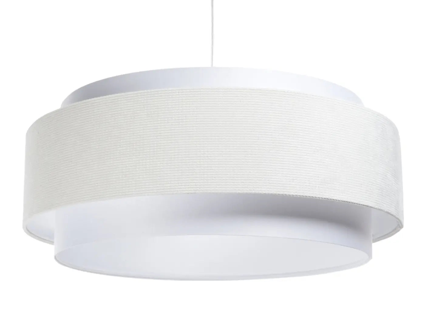 Suspension Luminaire en Tissu - Doblo Classic (Blanc/Crème)