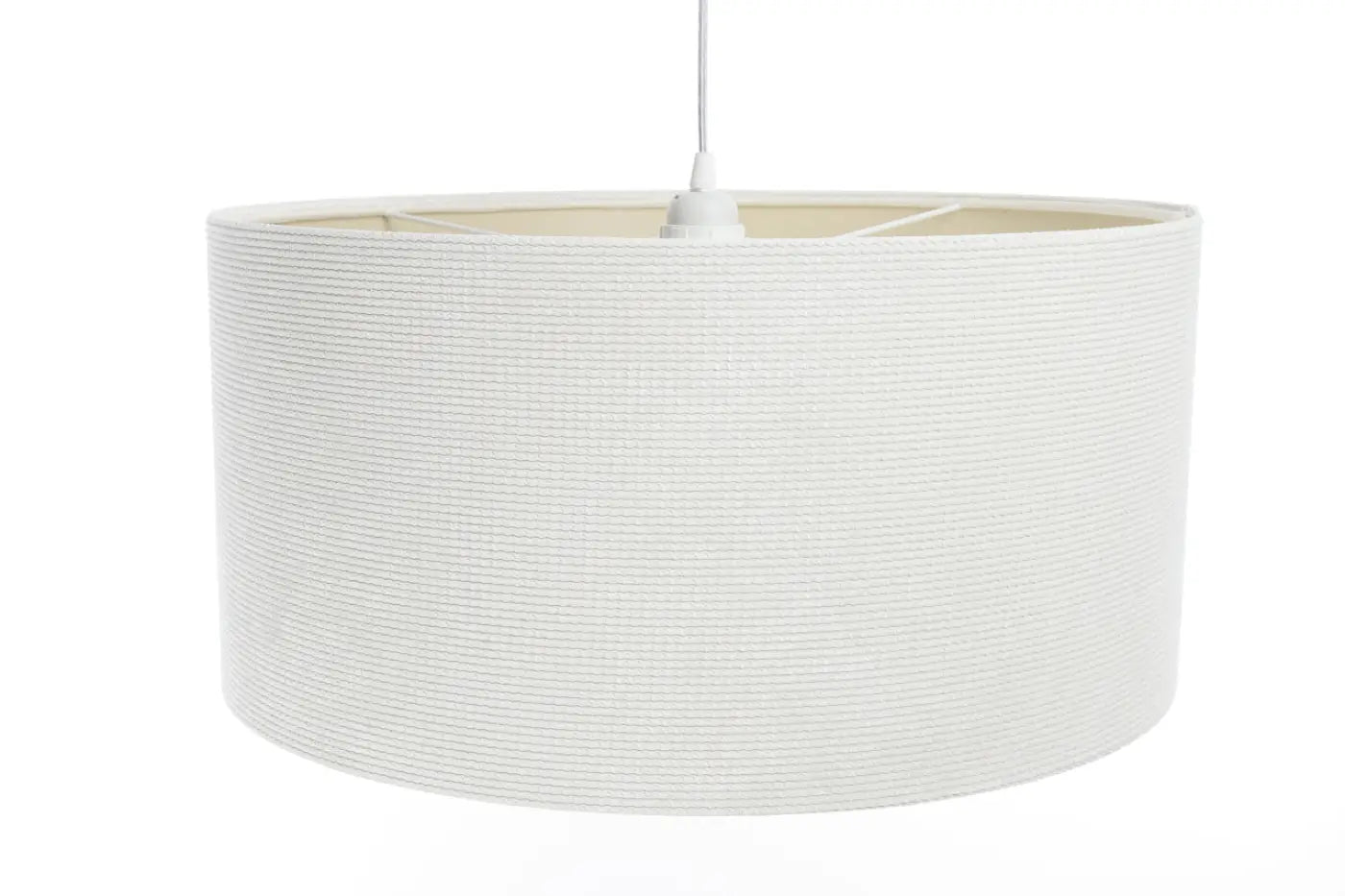 Suspension Luminaire Moderne en Tissu - Glamour Structural Velour (Blanc Crème/Ecru)