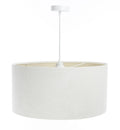 Suspension Luminaire Moderne en Tissu - Glamour Structural Velour (Blanc Crème/Ecru)