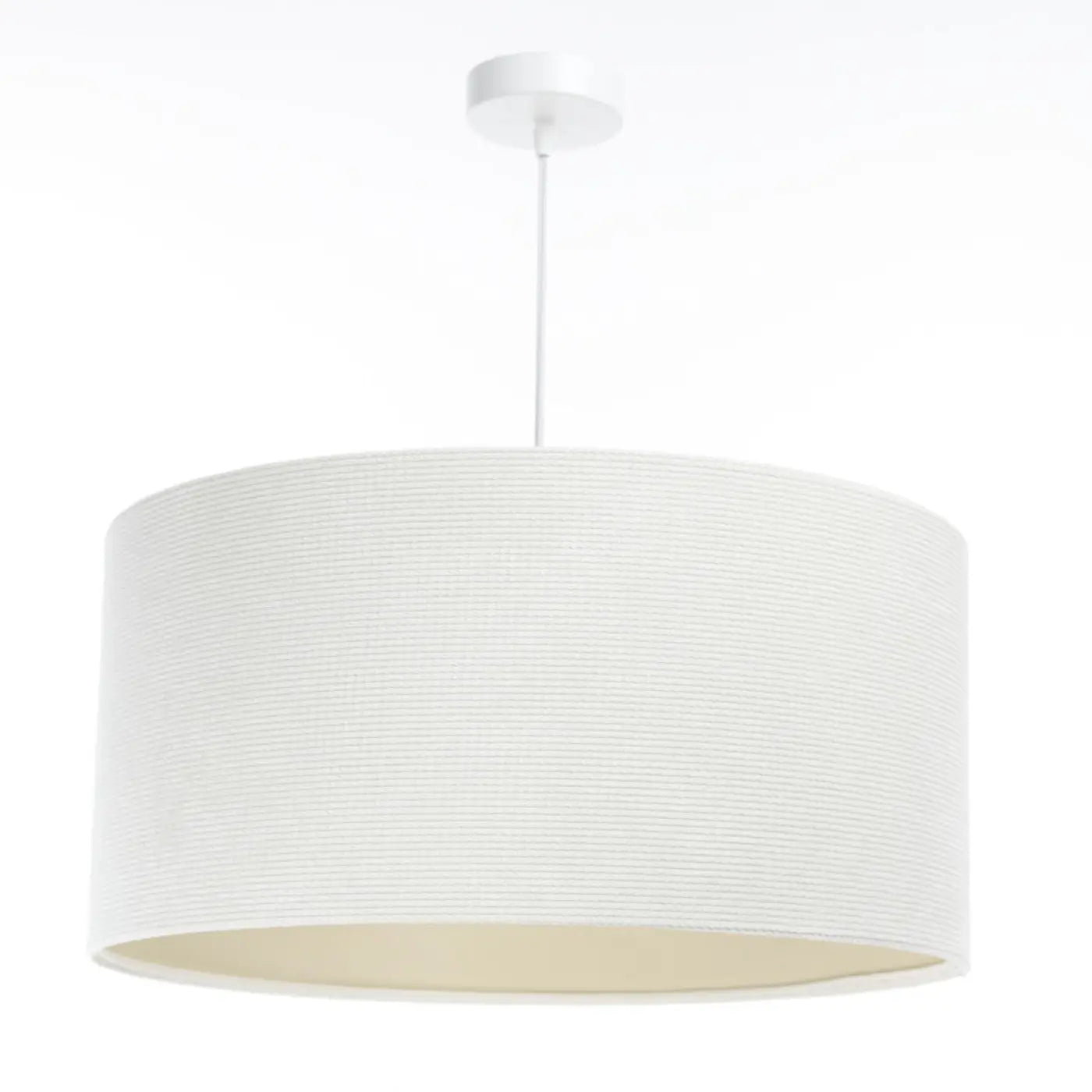 Suspension Luminaire Moderne en Tissu - Glamour Structural Velour (Blanc Crème/Ecru)