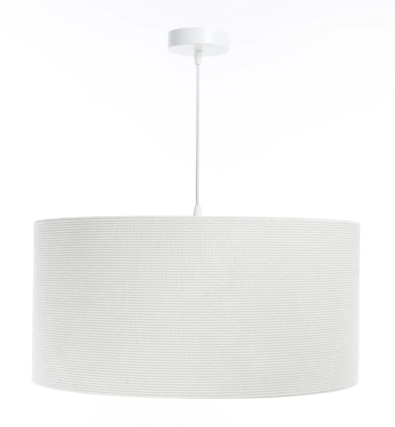 Suspension Luminaire Moderne en Tissu - Glamour Structural Velour (Blanc Crème/Ecru)