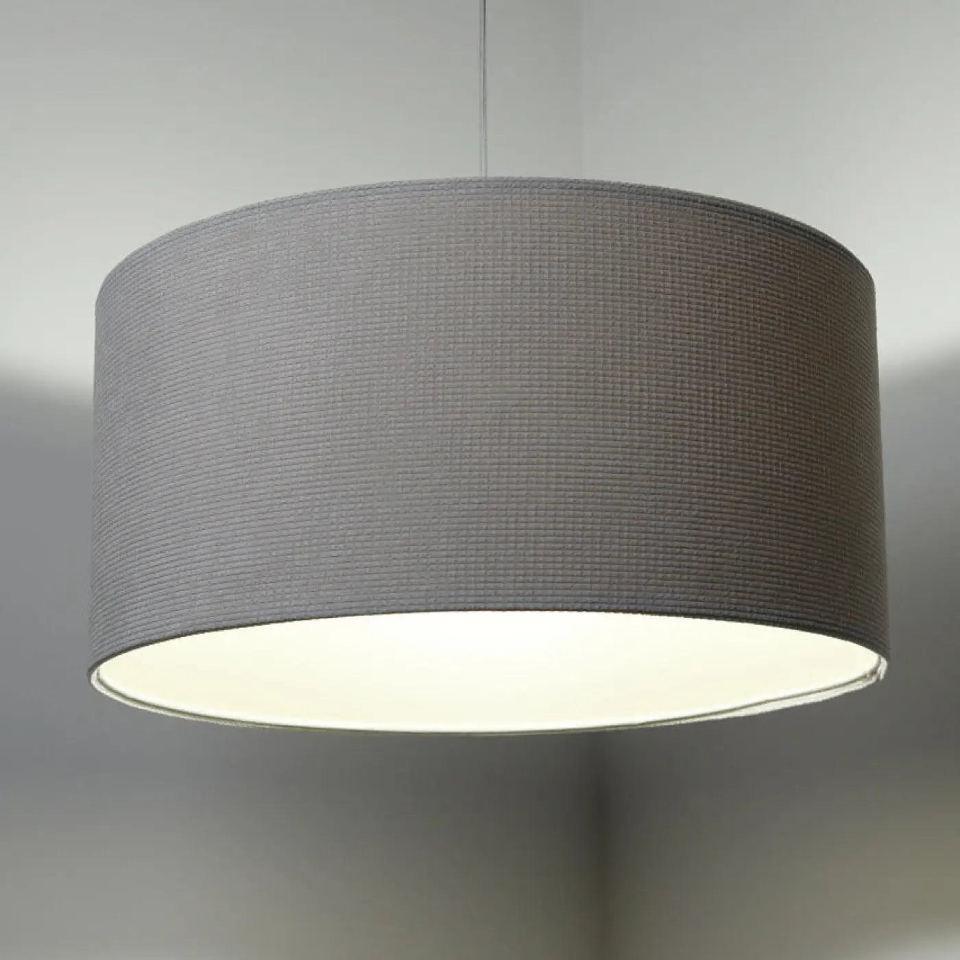 Suspension Luminaire Moderne en Tissu - Glamour Structural Velour (Blanc Crème/Ecru)