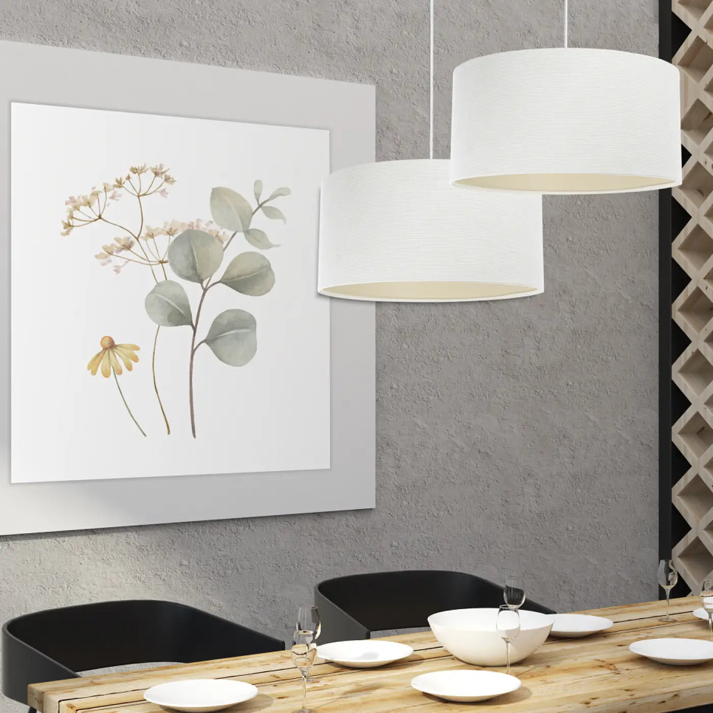 Suspension Luminaire Moderne en Tissu - Glamour Structural Velour (Blanc Crème/Ecru)