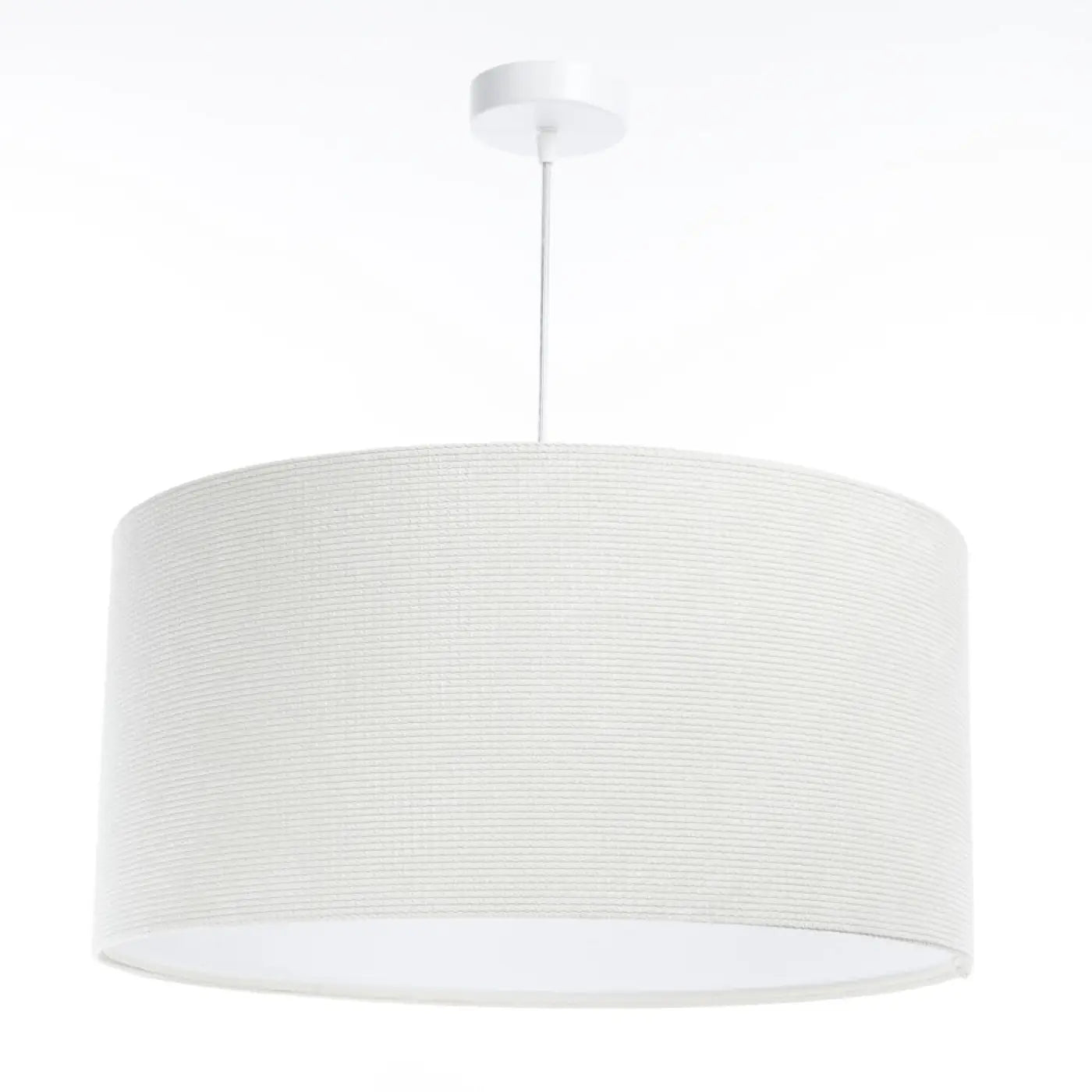 Suspension Luminaire Moderne en Tissu - Glamour Structural Velour (Blanc Crème)