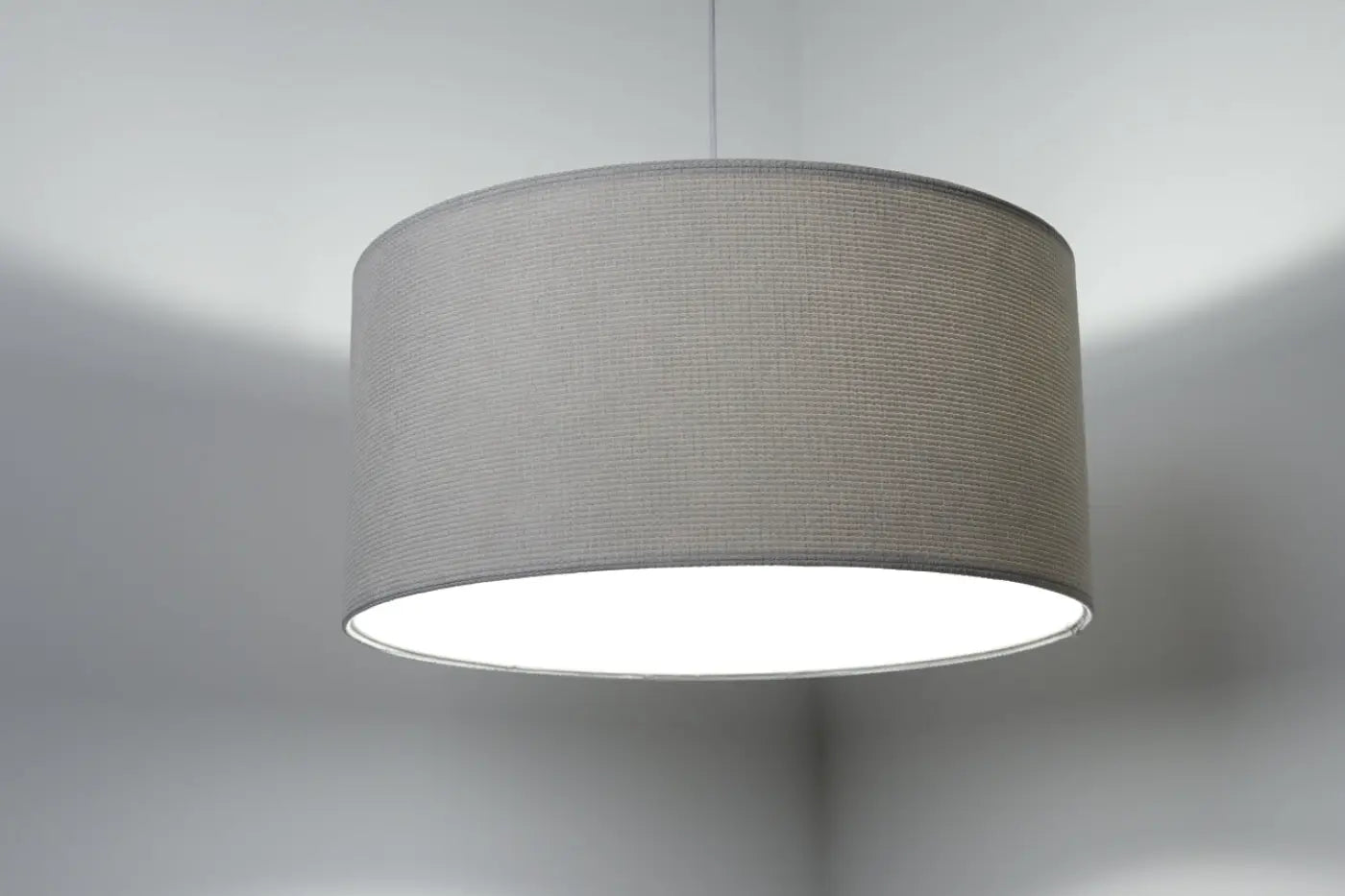Suspension Luminaire Moderne en Tissu - Glamour Structural Velour (Blanc Crème)