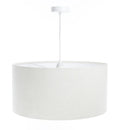 Suspension Luminaire Moderne en Tissu - Glamour Structural Velour (Blanc Crème)