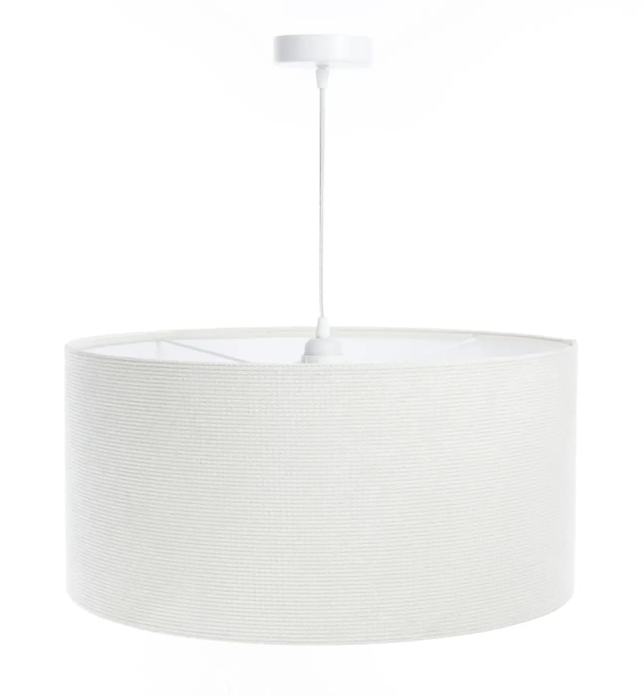 Suspension Luminaire Moderne en Tissu - Glamour Structural Velour (Blanc Crème)