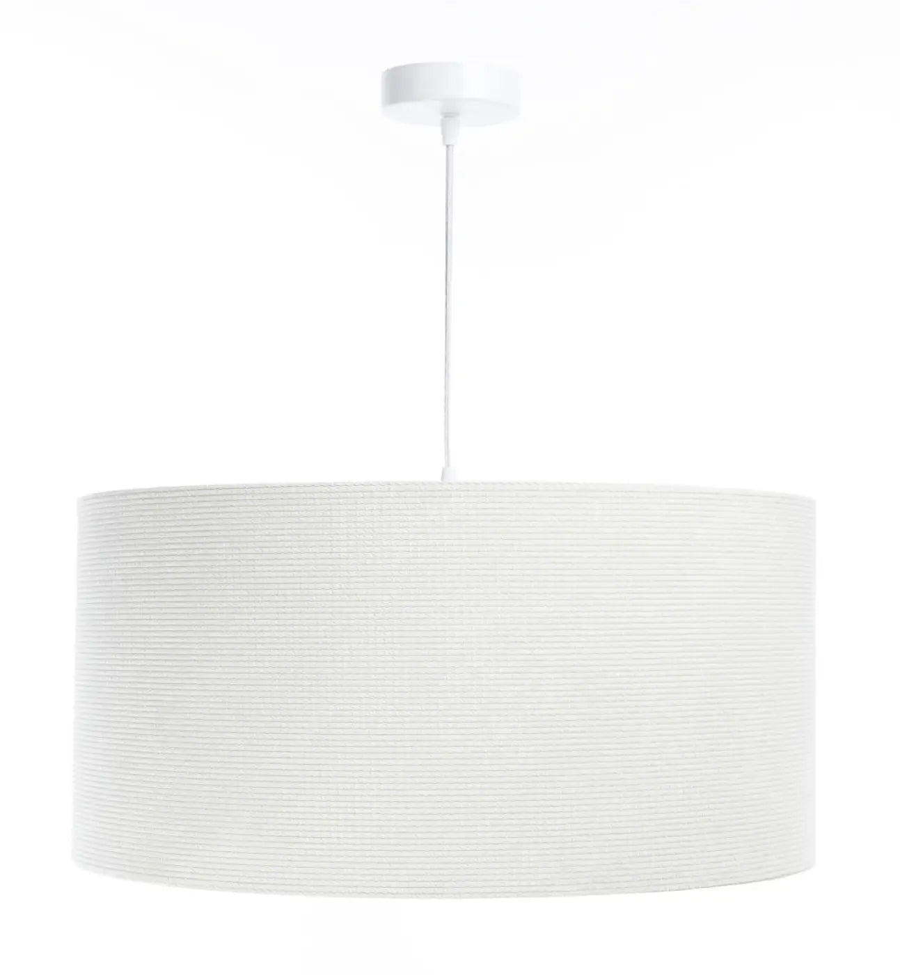 Suspension Luminaire Moderne en Tissu - Glamour Structural Velour (Blanc Crème)