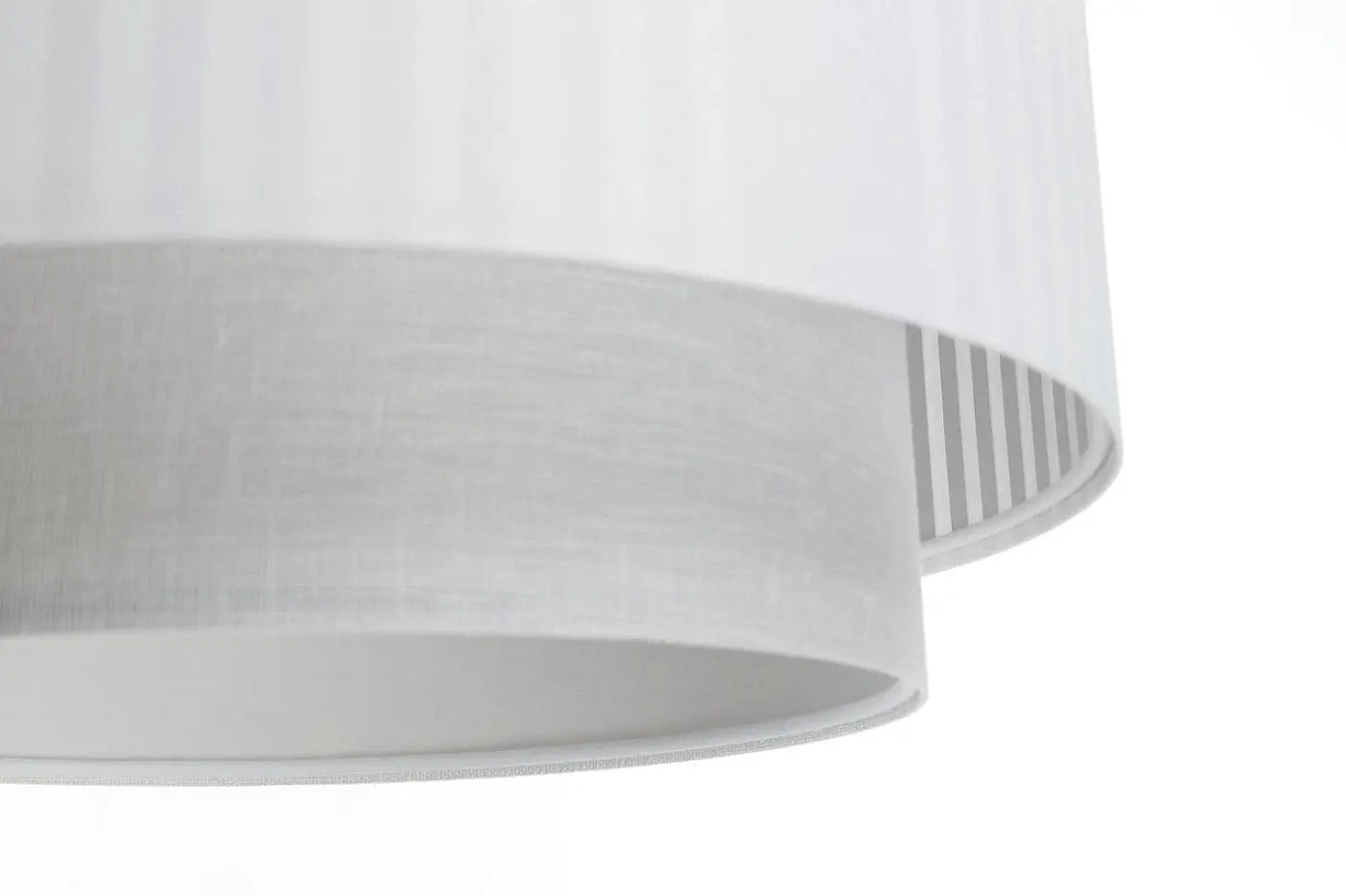 Suspension Luminaire Moderne en Tissu - Duo Lami Line (Blanc/Gris)