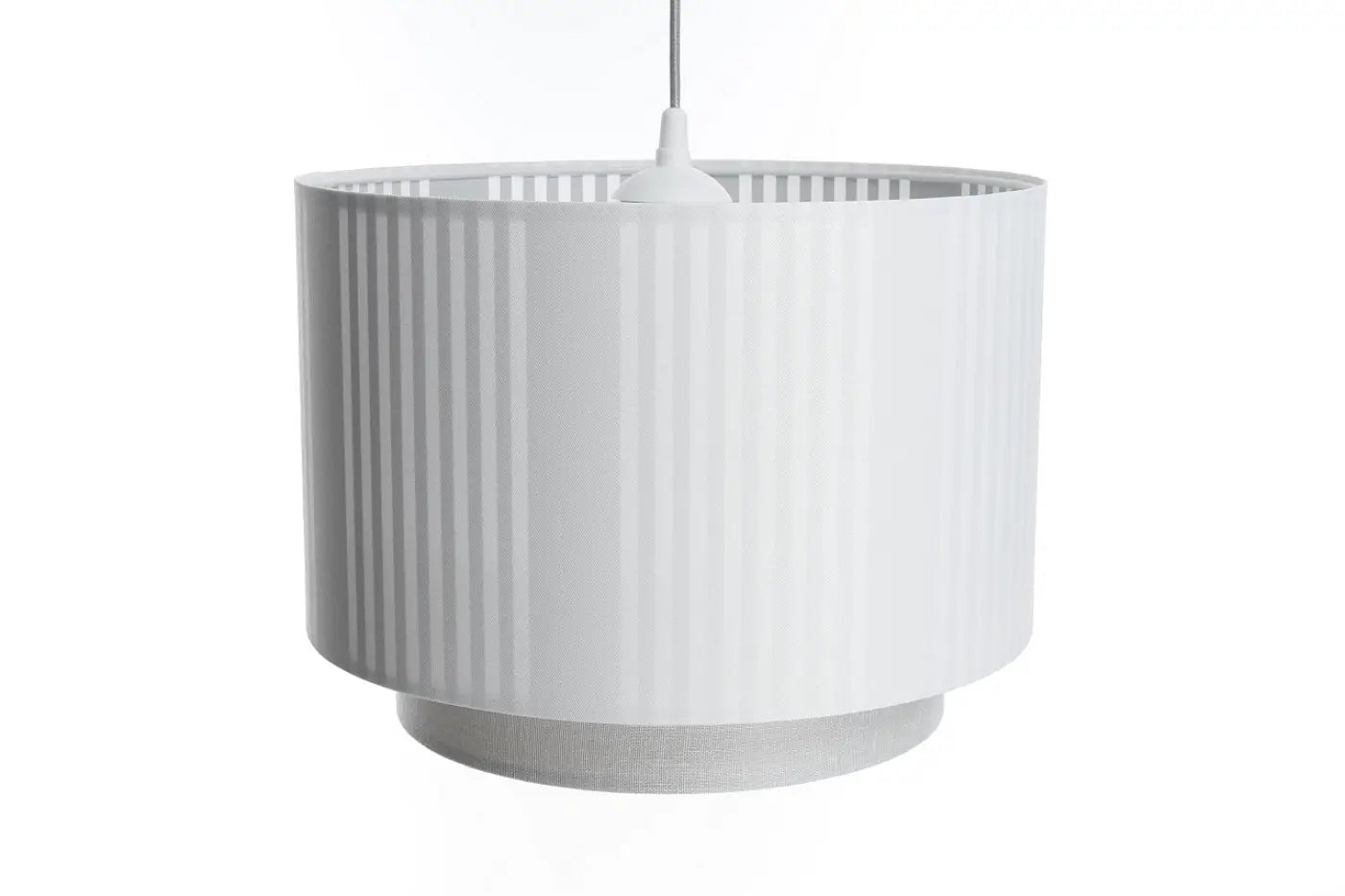 Suspension Luminaire Moderne en Tissu - Duo Lami Line (Blanc/Gris)