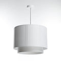 Suspension Luminaire Moderne en Tissu - Duo Lami Line (Blanc/Gris)