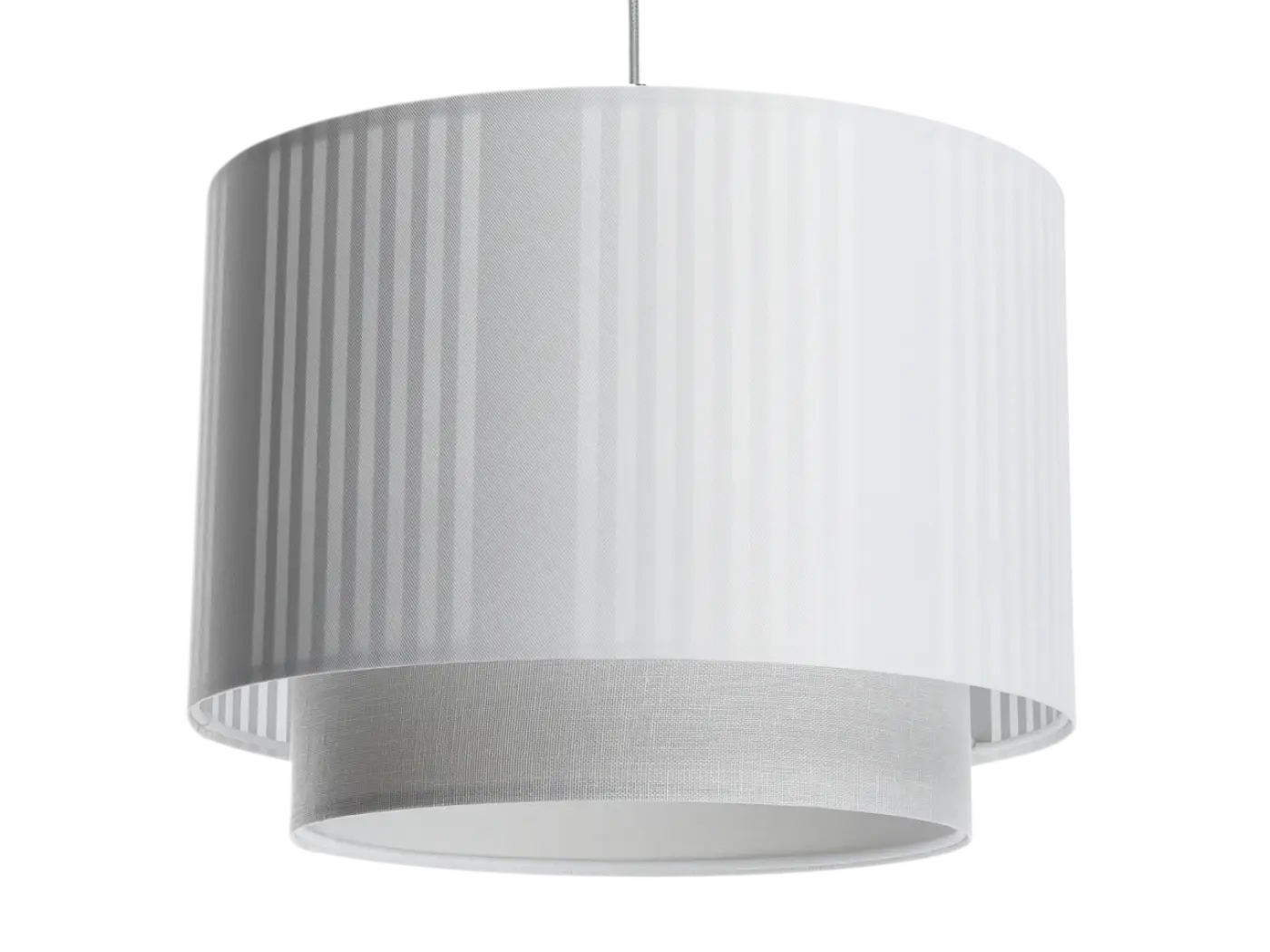 Suspension Luminaire Moderne en Tissu - Duo Lami Line (Blanc/Gris)
