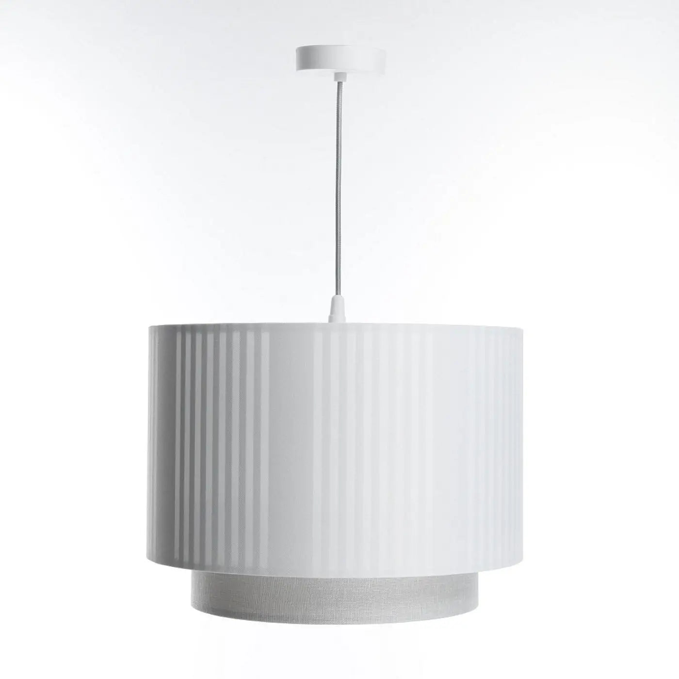 Suspension Luminaire Moderne en Tissu - Duo Lami Line (Blanc/Gris)