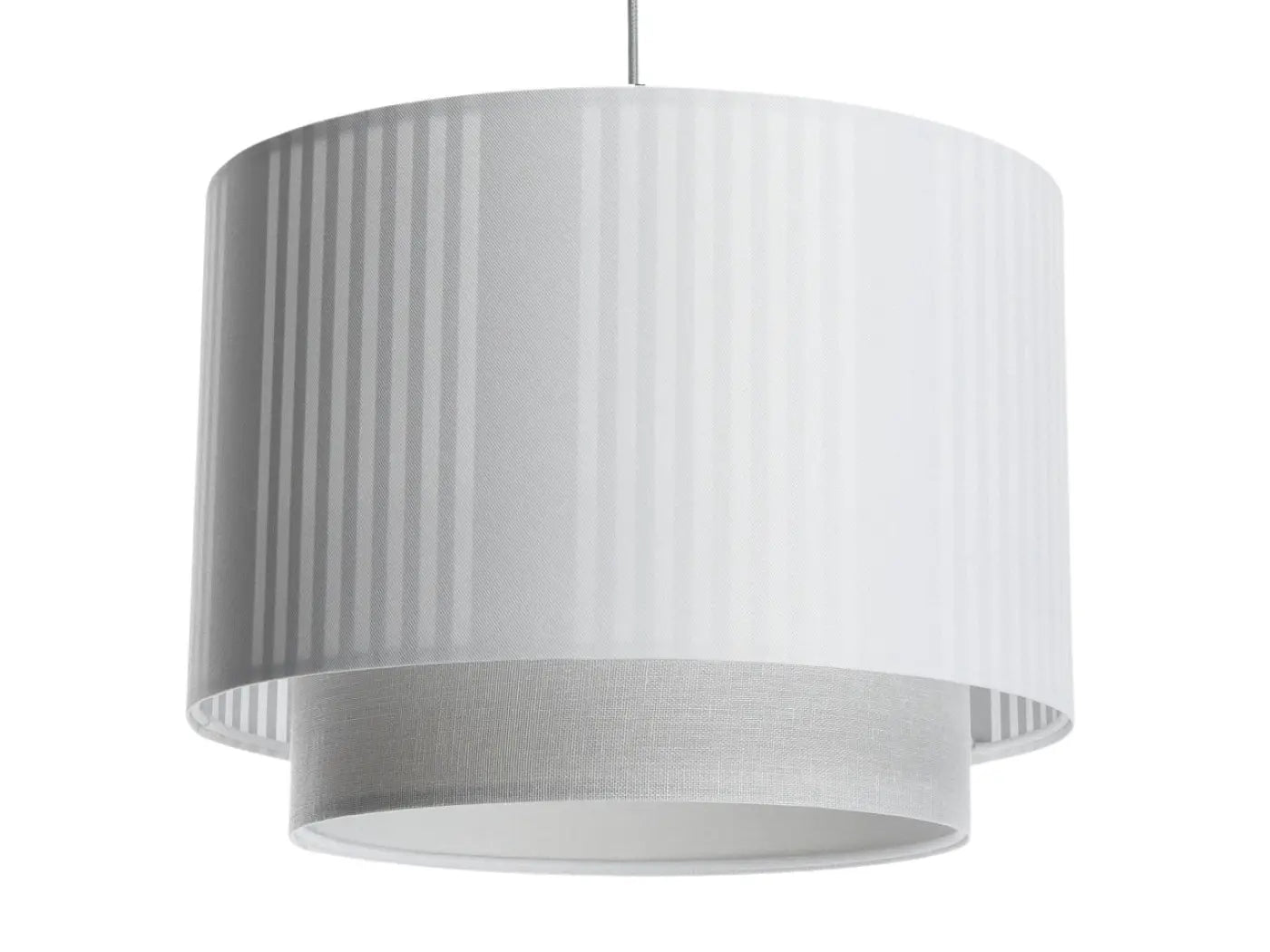 Suspension Luminaire Moderne en Tissu - Duo Lami Line (Blanc/Gris)