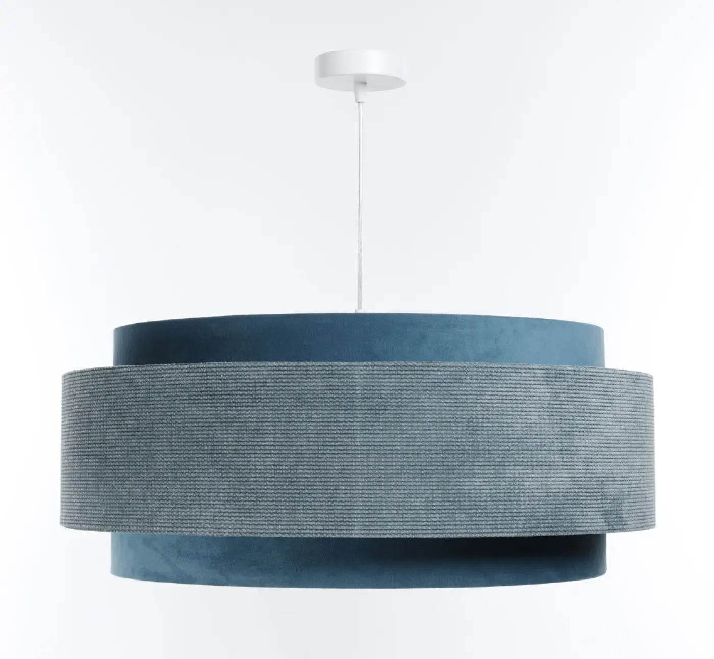 Suspension Luminaire Chic en Tissu - Doblo Classic (Bleu Clair/Argent)