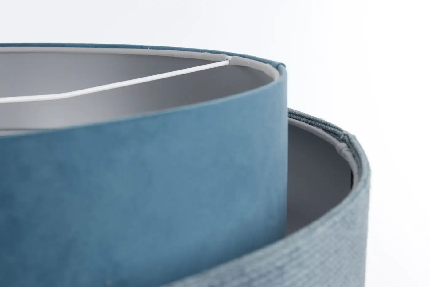 Suspension Luminaire Chic en Tissu - Doblo Classic (Bleu Clair/Argent)