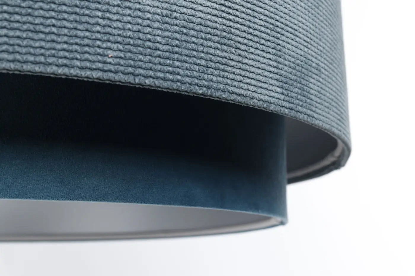 Suspension Luminaire Chic en Tissu - Doblo Classic (Bleu Clair/Argent)