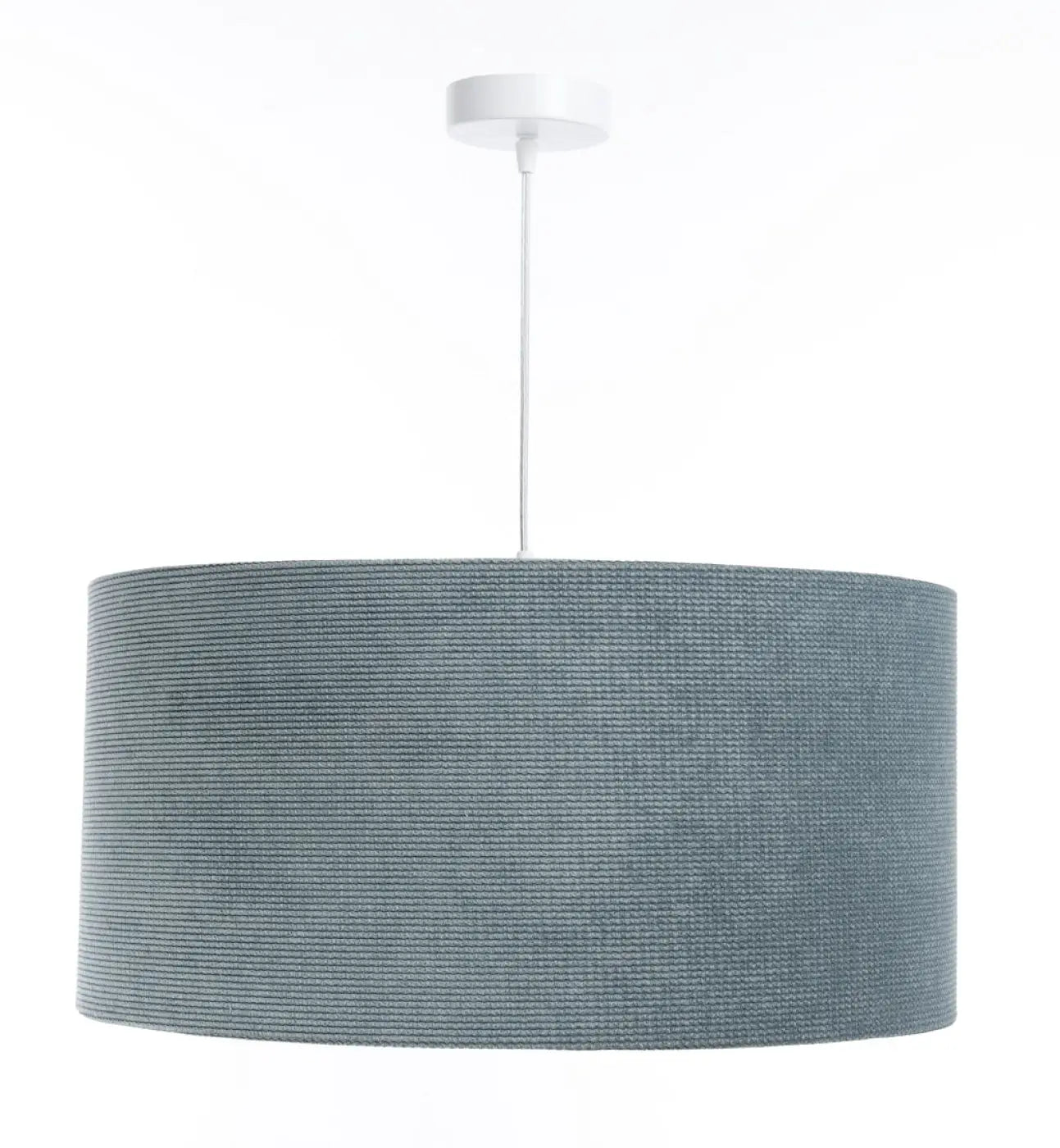 Suspension Luminaire Moderne en Tissu - Glamour Structural Velour (Bleu Gris/Argent)