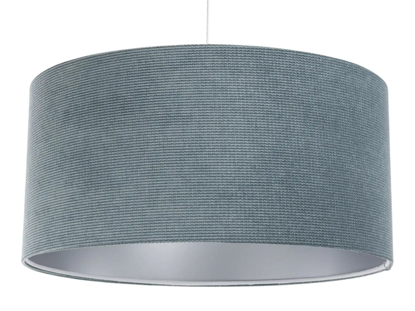 Suspension Luminaire Moderne en Tissu - Glamour Structural Velour (Bleu Gris/Argent)