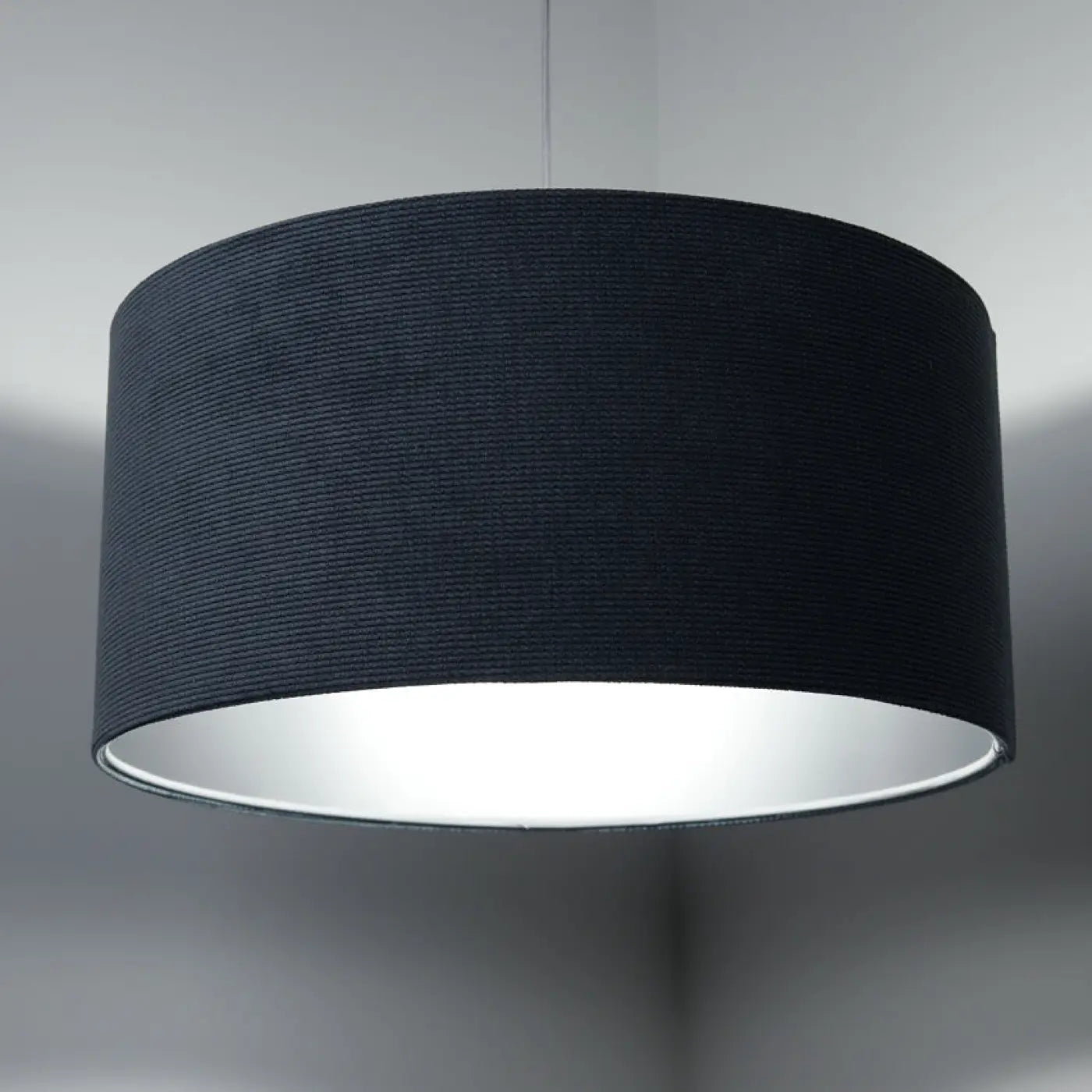 Suspension Luminaire Moderne en Tissu - Glamour Structural Velour (Bleu Gris/Argent)