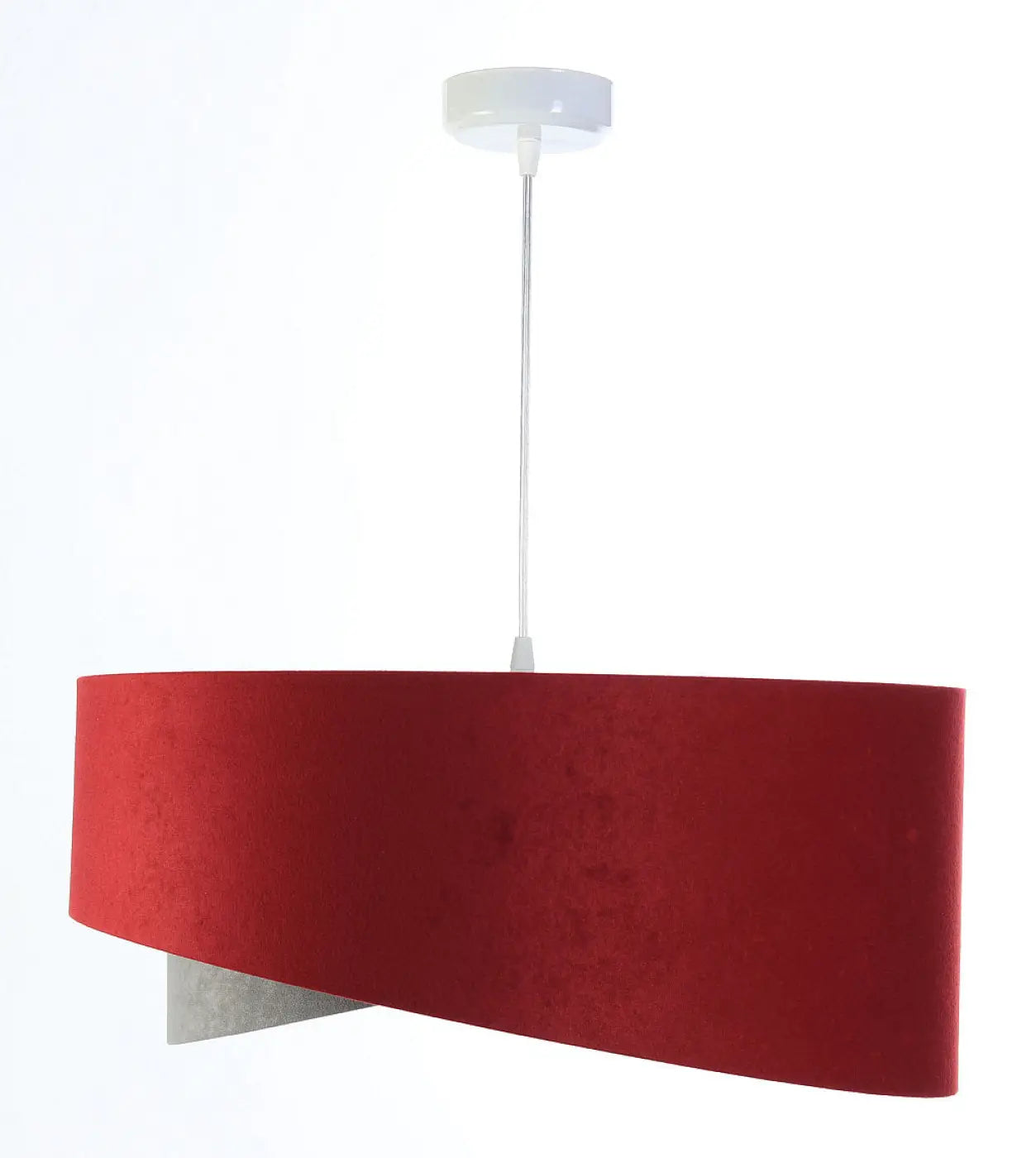 Suspension Luminaire Chic en Tissu - Galaxy Velour 50 Cm (Bordeaux/Gris/Argent)