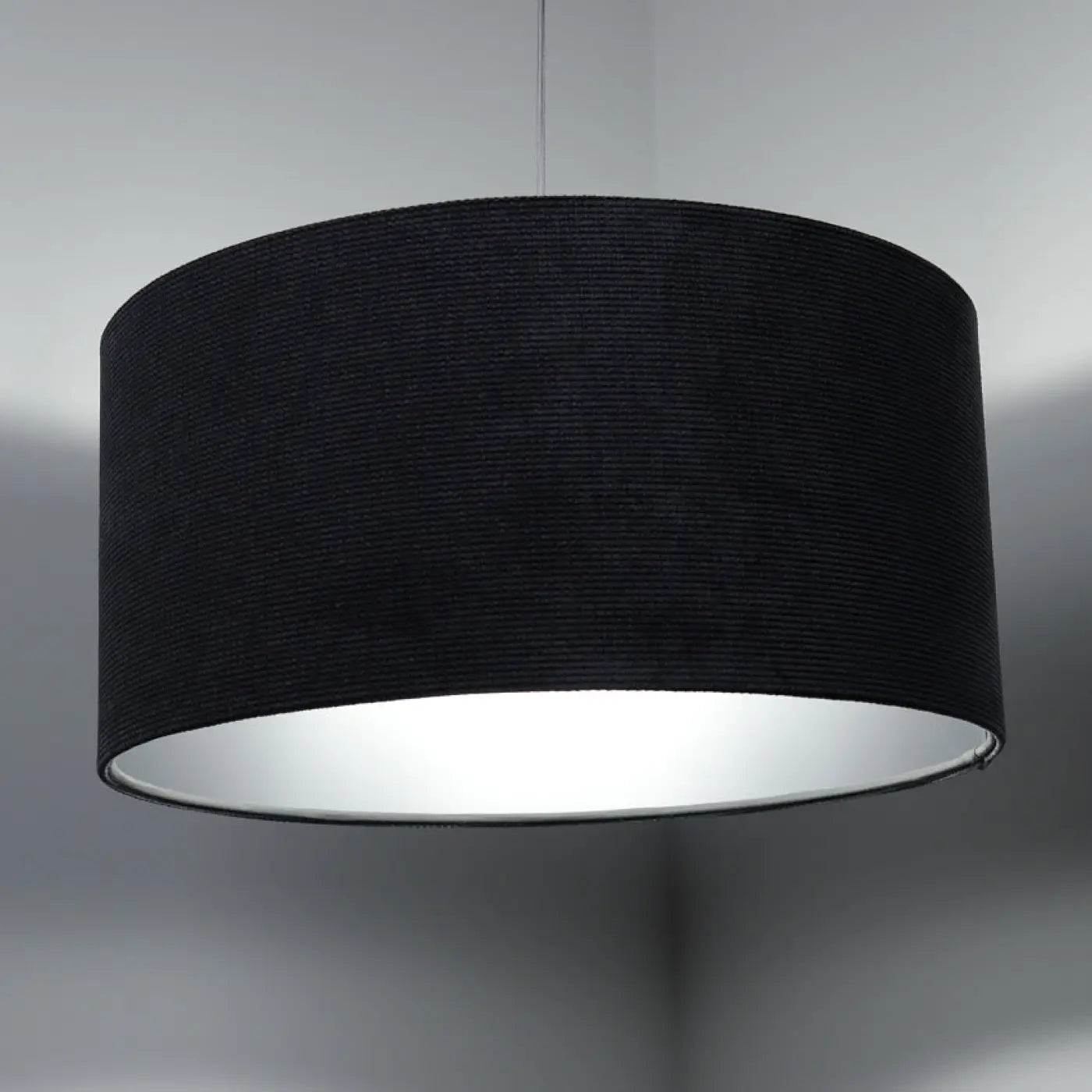 Suspension Luminaire Moderne en Tissu - Glamour Structural Velour (Graphite/Argent)
