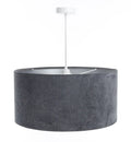 Suspension Luminaire Moderne en Tissu - Glamour Structural Velour (Graphite/Argent)