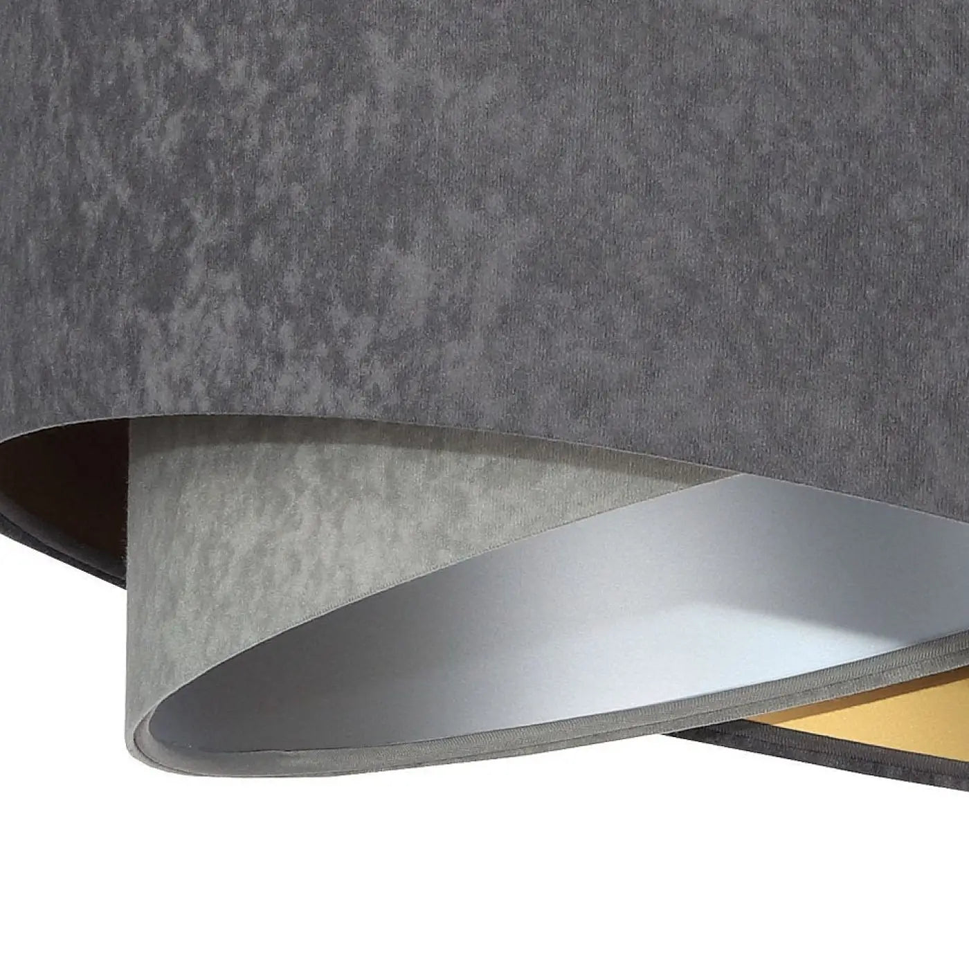 Suspension Luminaire Chic en Tissu - Galaxy Velour 50 Cm Gris  (Graphite/Gris/Doré/Argent)