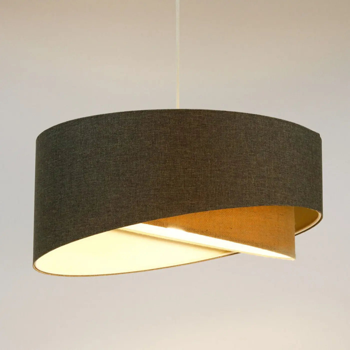 Suspension Luminaire Design en Tissu - Galaxy Boho Elegant (Graphite/Beige)