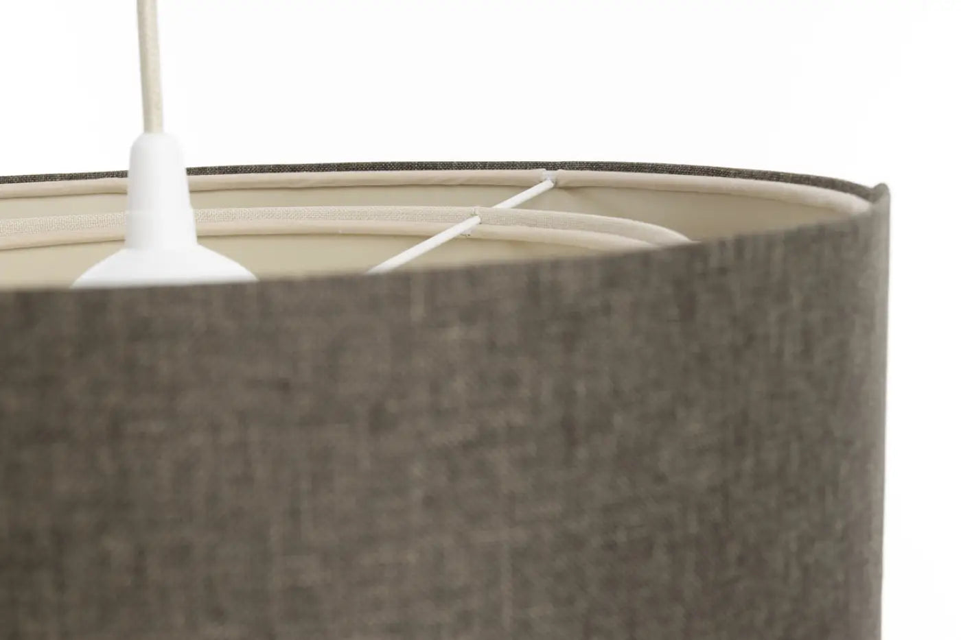 Suspension Luminaire en Tissu - Duo Rattan (Graphite/Crème/Ecru)