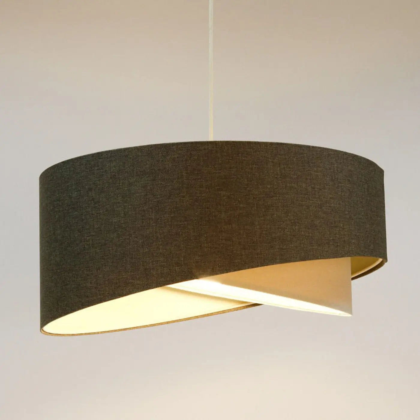 Suspension Luminaire Design en Tissu - Galaxy Boho Elegant (Graphite/Crème)