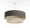 Suspension Luminaire Moderne en Tissu - Duo Boho Elegant (Graphite/Crème/Ecru)