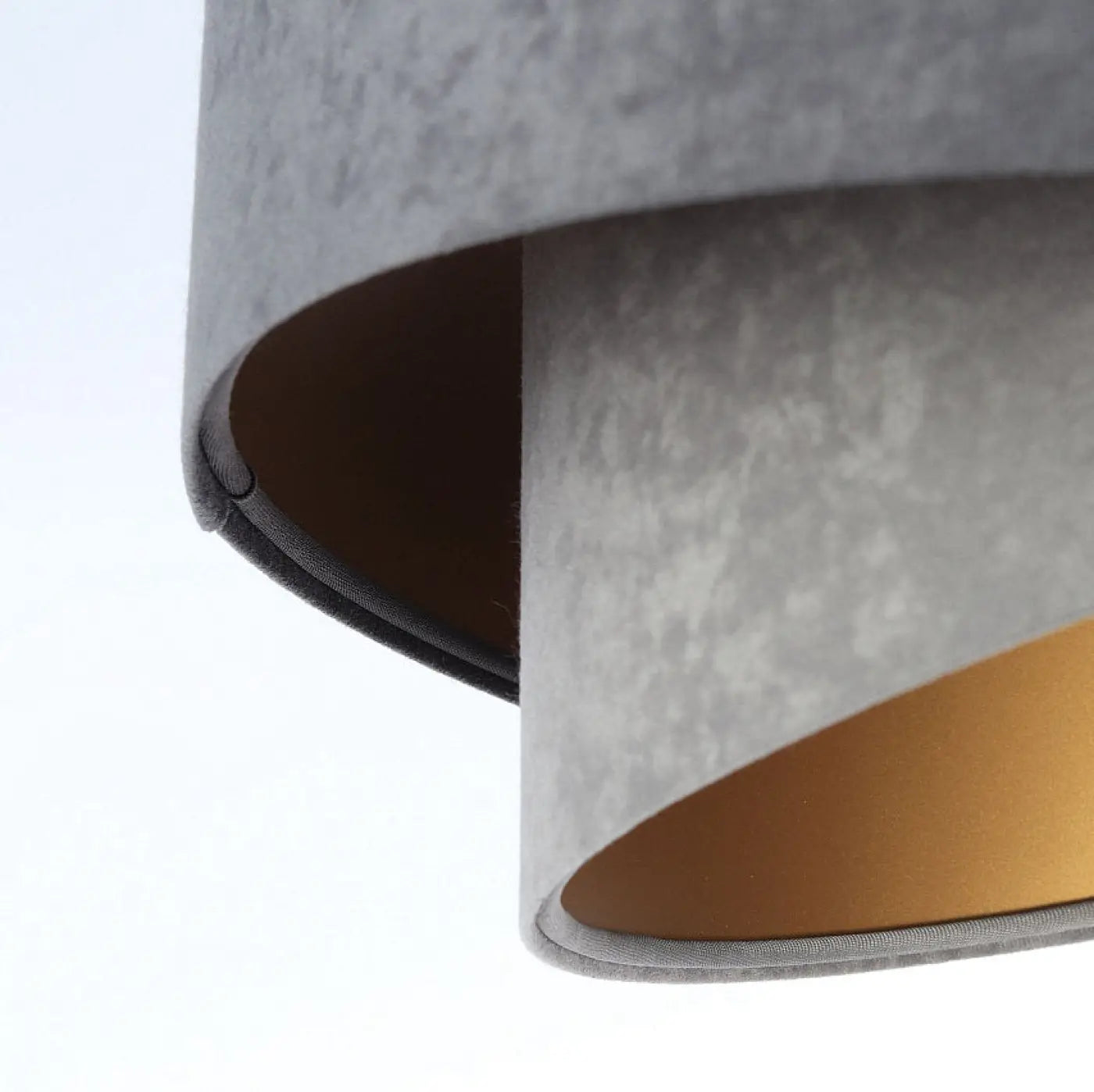 Suspension Luminaire Chic en Tissu - Galaxy Velour 50 Cm Gris (Graphite/Gris/Doré)