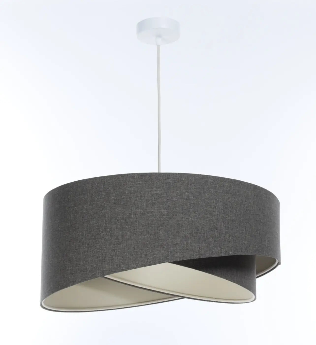 Suspension Luminaire Design en Tissu - Galaxy Boho Elegant (Graphite/Ecru)