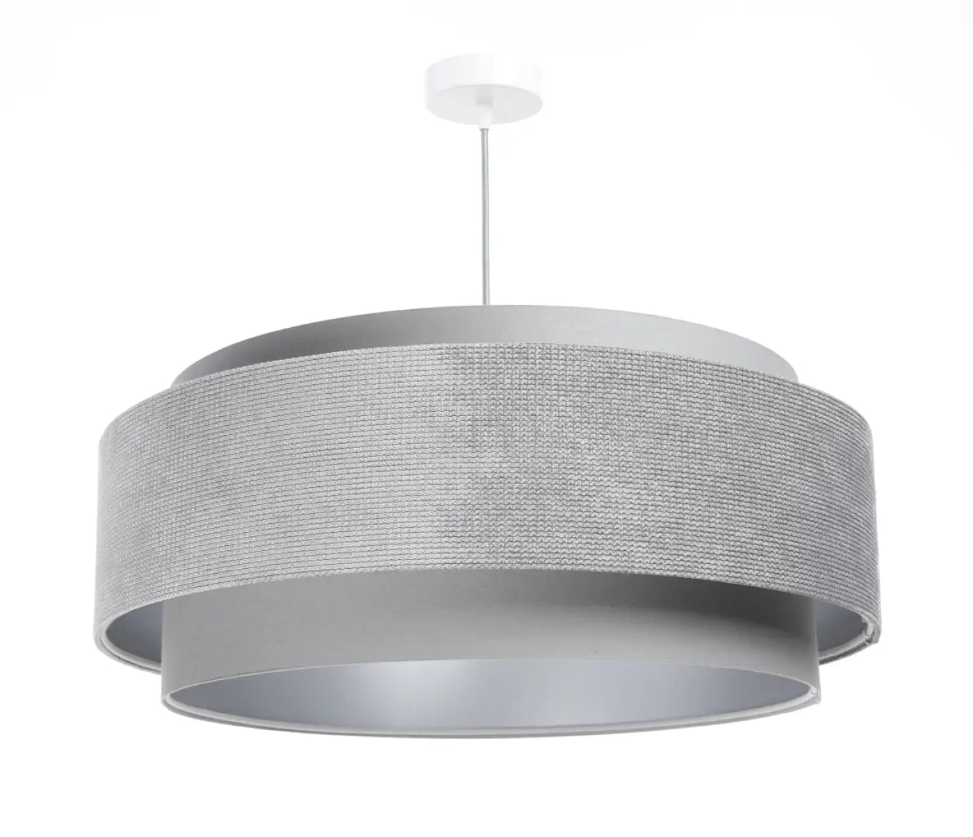 Suspension Luminaire en Tissu - Doblo Classic (Gris/Argent)
