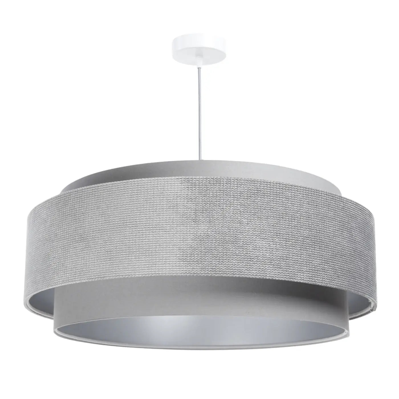 Suspension Luminaire en Tissu - Doblo Classic (Gris/Argent)