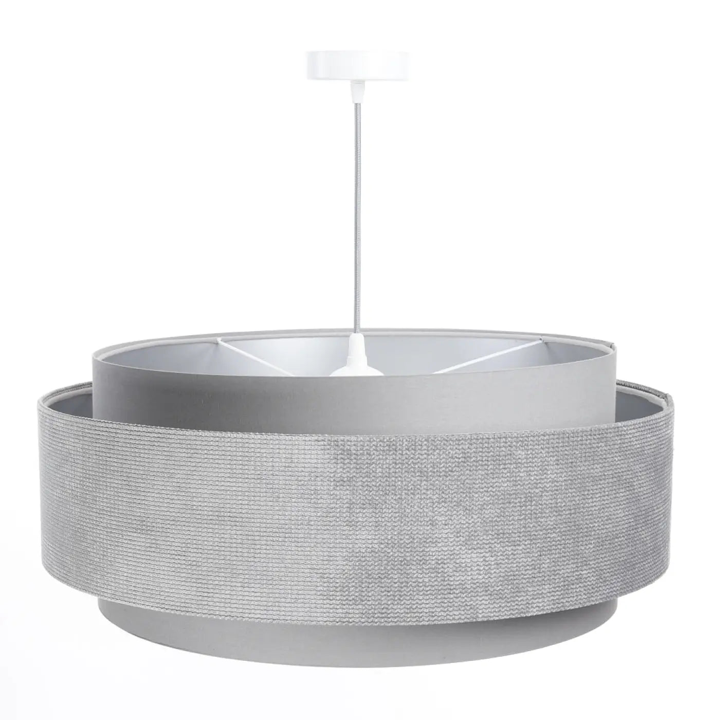 Suspension Luminaire en Tissu - Doblo Classic (Gris/Argent)