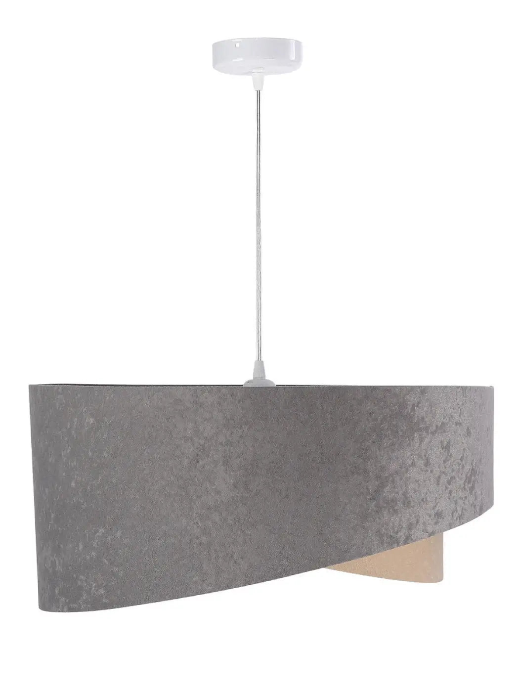 Suspension Luminaire Chic en Tissu - Galaxy Velour 50 Cm  (Gris/Beige/Argent)