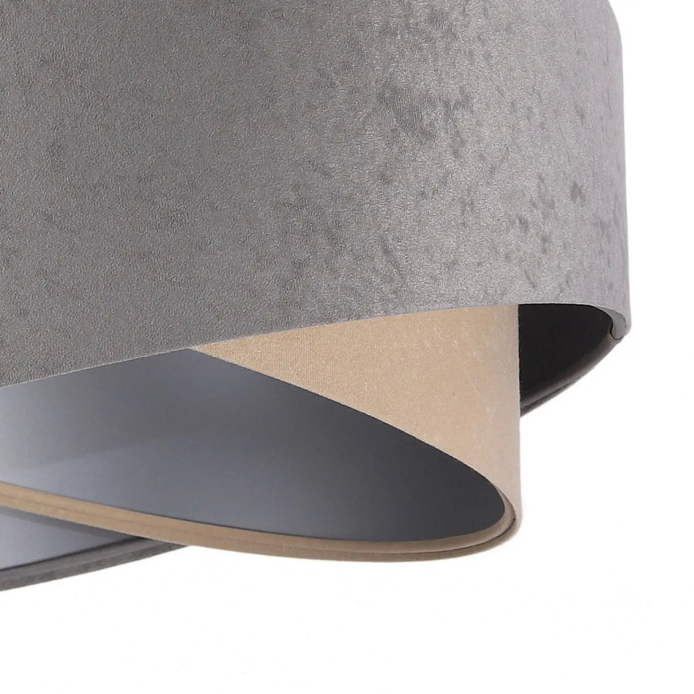 Suspension Luminaire Chic en Tissu - Galaxy Velour 50 Cm  (Gris/Beige/Argent)