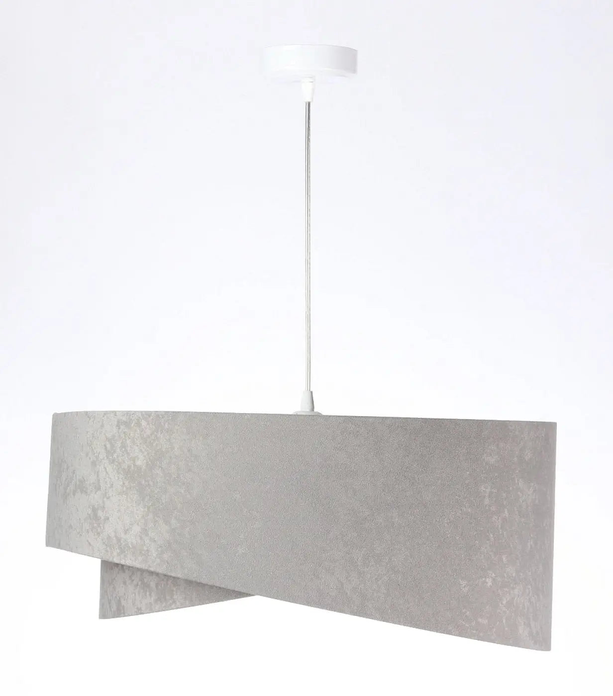 Suspension Luminaire Chic en Tissu - Galaxy Velour 50 Cm Gris (Gris/Argent/Doré)