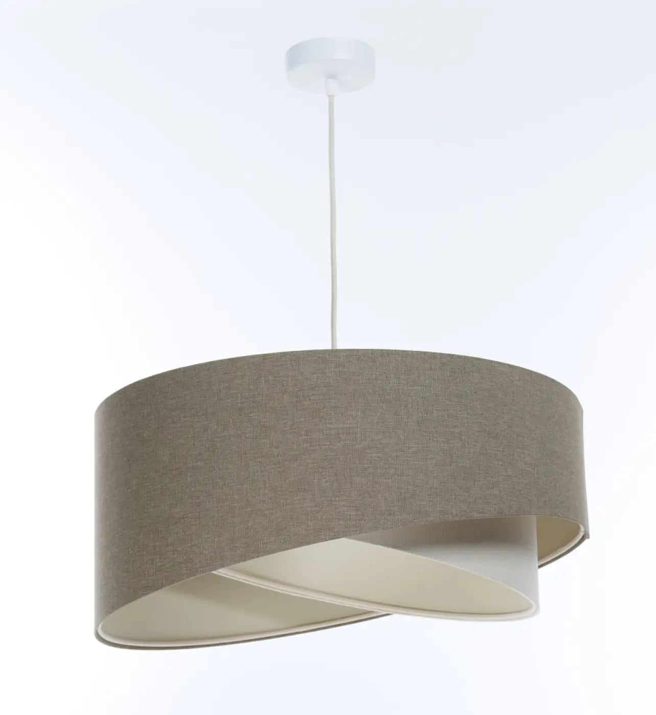 Suspension Luminaire Design en Tissu - Galaxy Boho Elegant (Gris Marron/Crème)