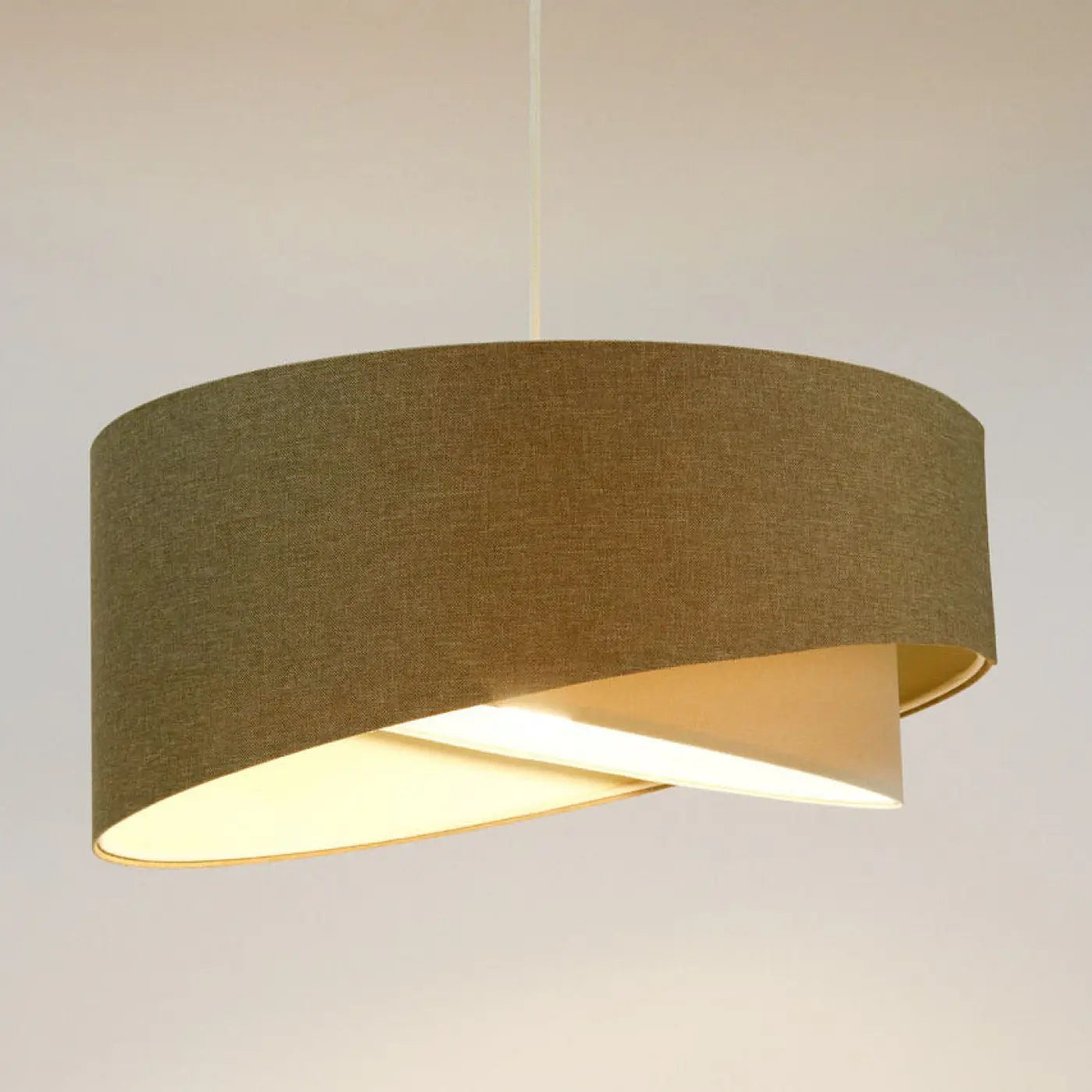 Suspension Luminaire Design en Tissu - Galaxy Boho Elegant (Gris Marron/Crème)