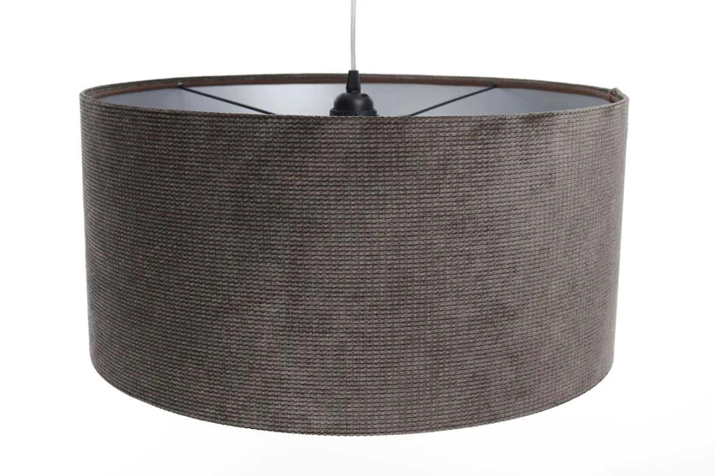 Suspension Luminaire Moderne en Tissu - Glamour Structural Velour (Gris Marron/Argent)