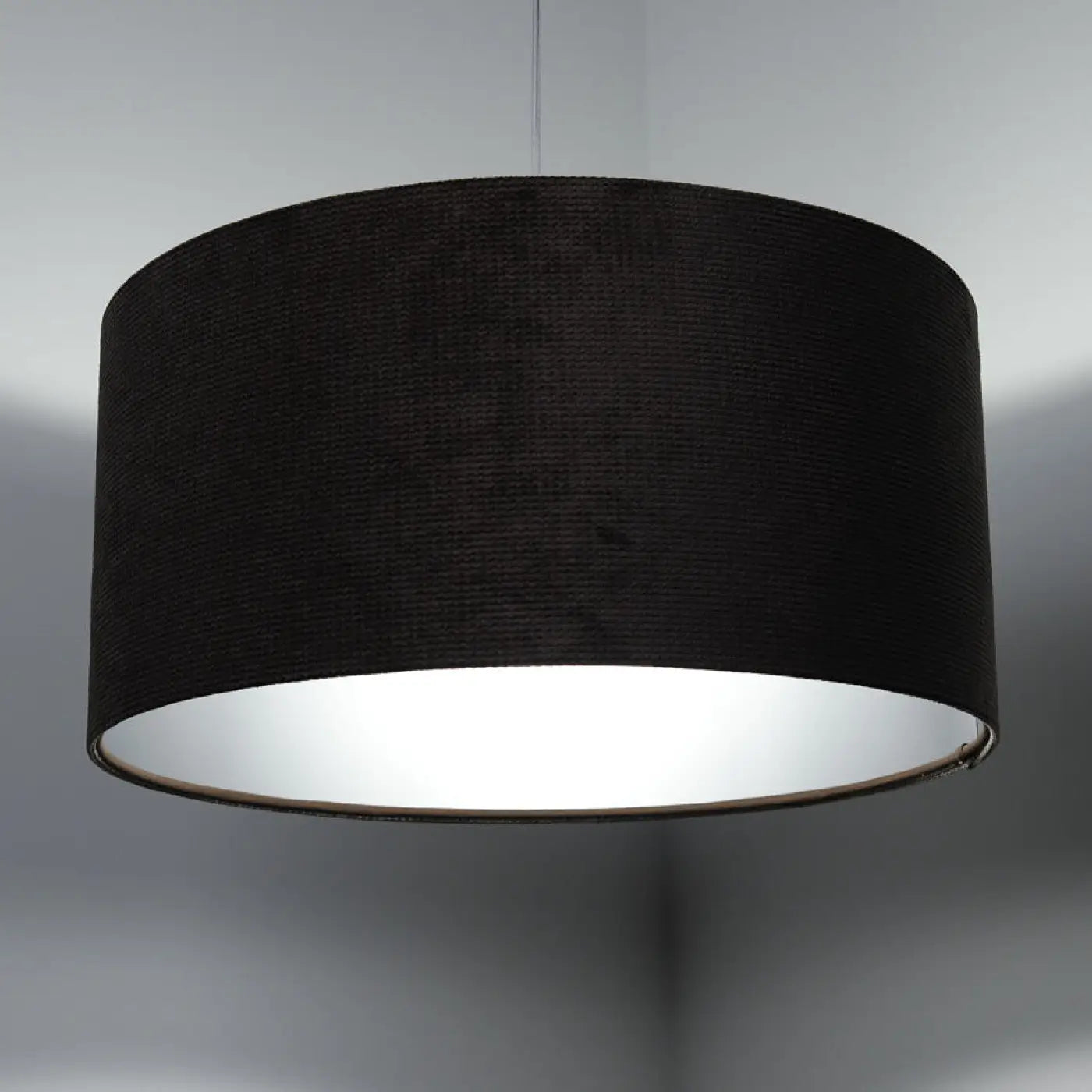 Suspension Luminaire Moderne en Tissu - Glamour Structural Velour (Gris Marron/Argent)