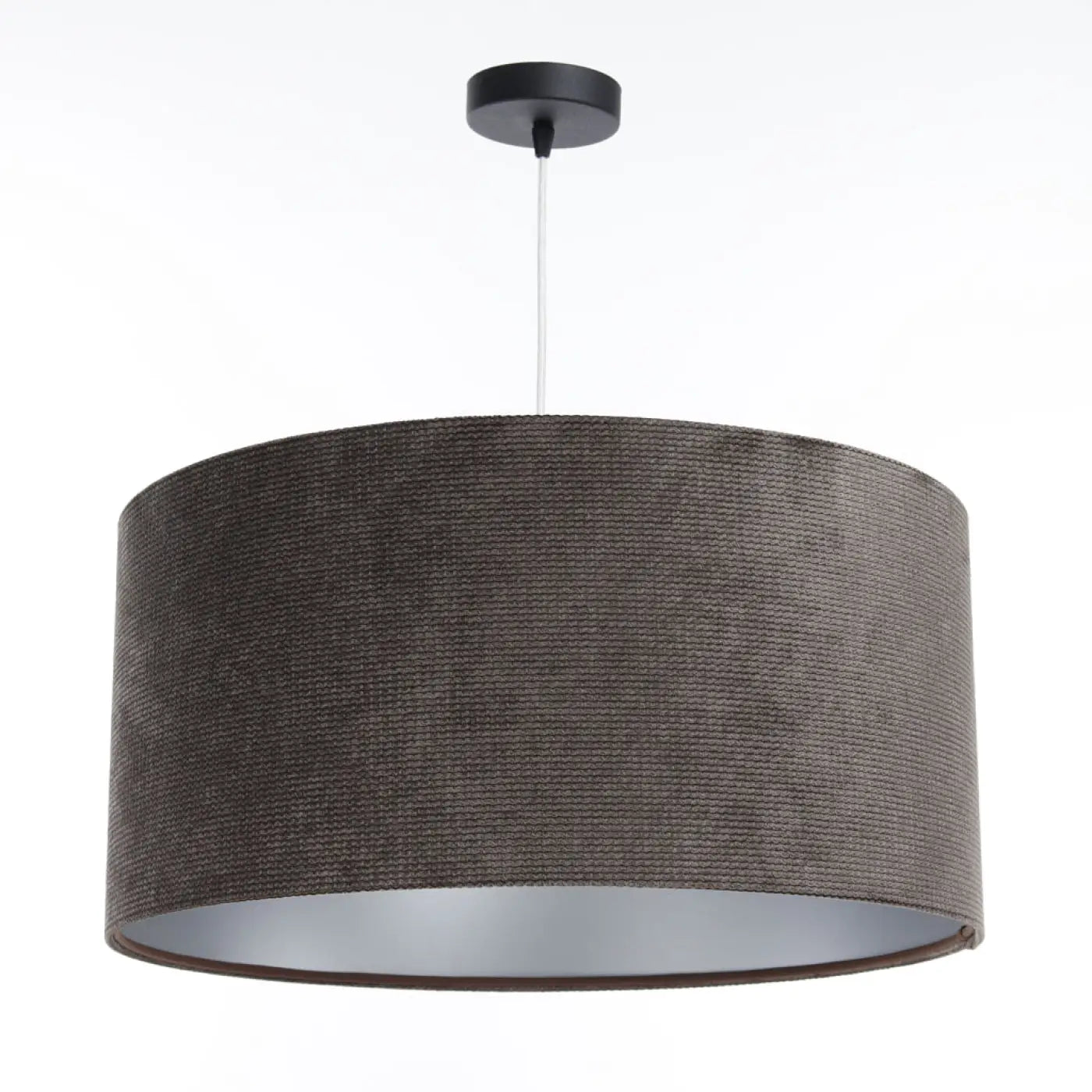 Suspension Luminaire Moderne en Tissu - Glamour Structural Velour (Gris Marron/Argent)